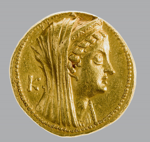 PTOLEMAIC KINGDOM, ARSINOE II, 276-270 BC., commemorative AV octadrachm, Ptolemy ii, Philadelphos, 180-116 BC